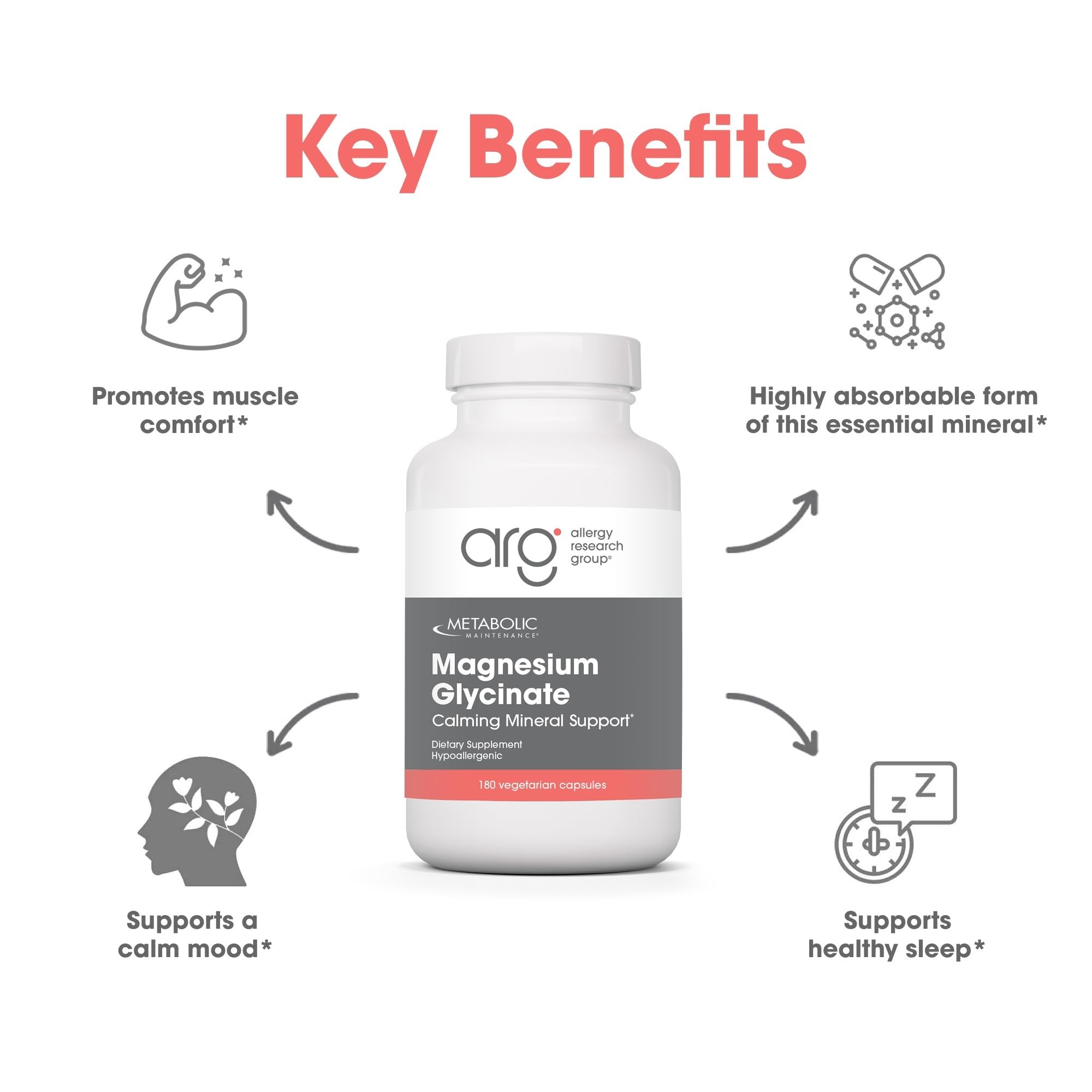 Étiquette Metabolic Maintenance Magnesium Glycinate, pureté et qualité