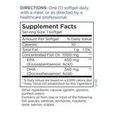 Bouteille ambrée Metabolic Maintenance Mega Omega Extra Strength protège les oméga-3