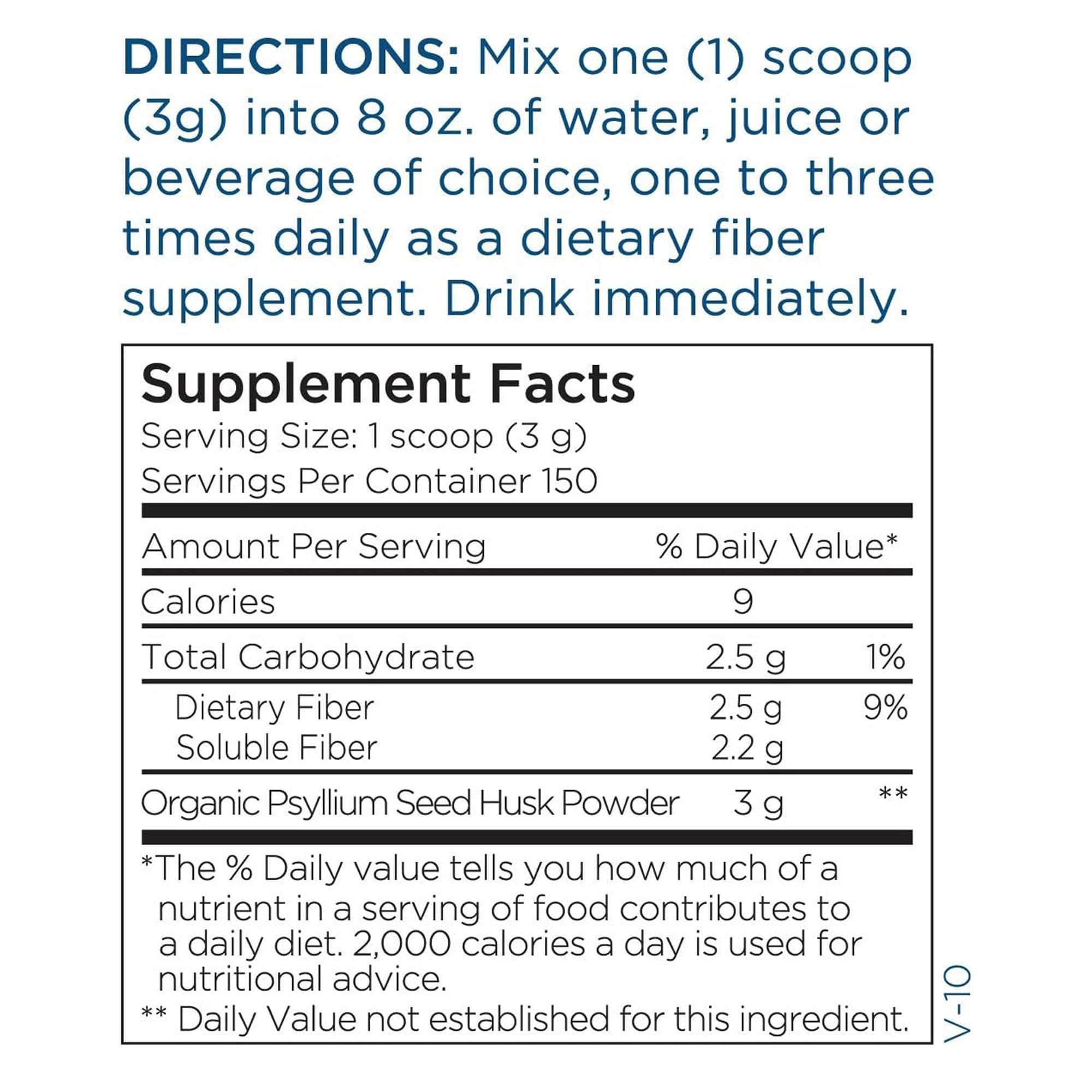 Metabolic Maintenance Psyllium Husk Poudre: mélange boisson pour favoriser la satiété et le transit.