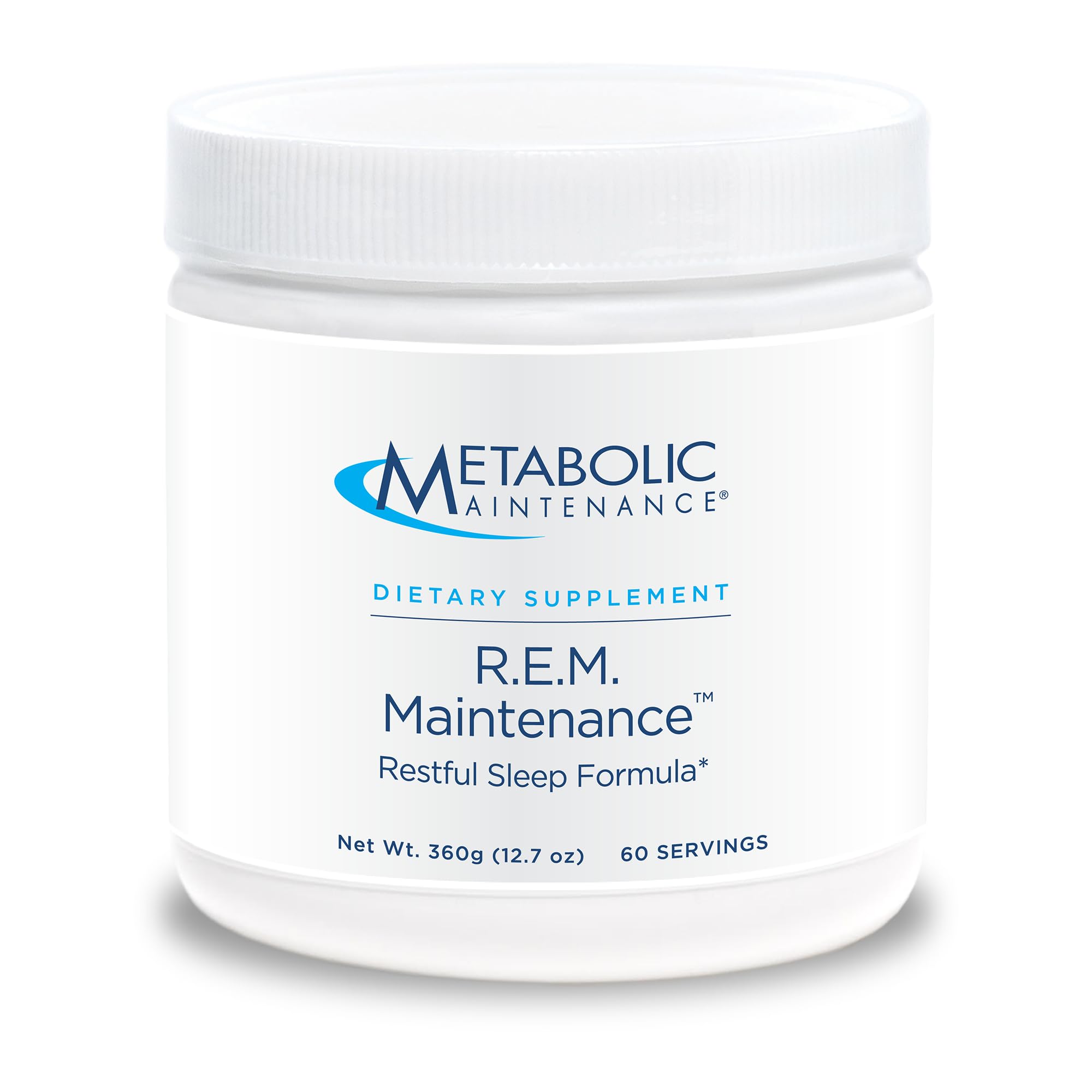 Metabolic Maintenance R.E.M. Maintenance, poudre mesurée prête dans un verre pour le sommeil.