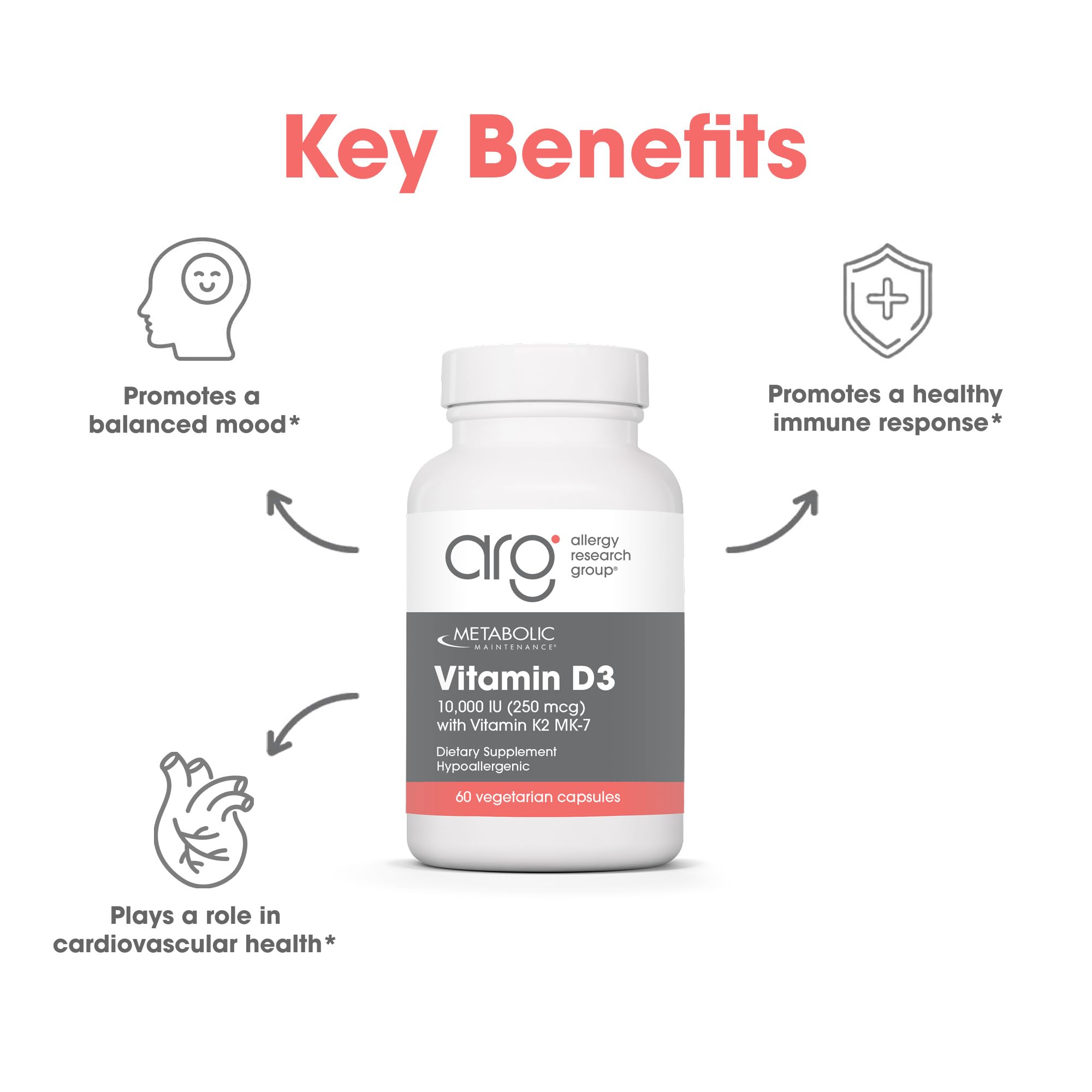 Gélules faciles à avaler Metabolic Maintenance Vitamine D3 pour résultats constants