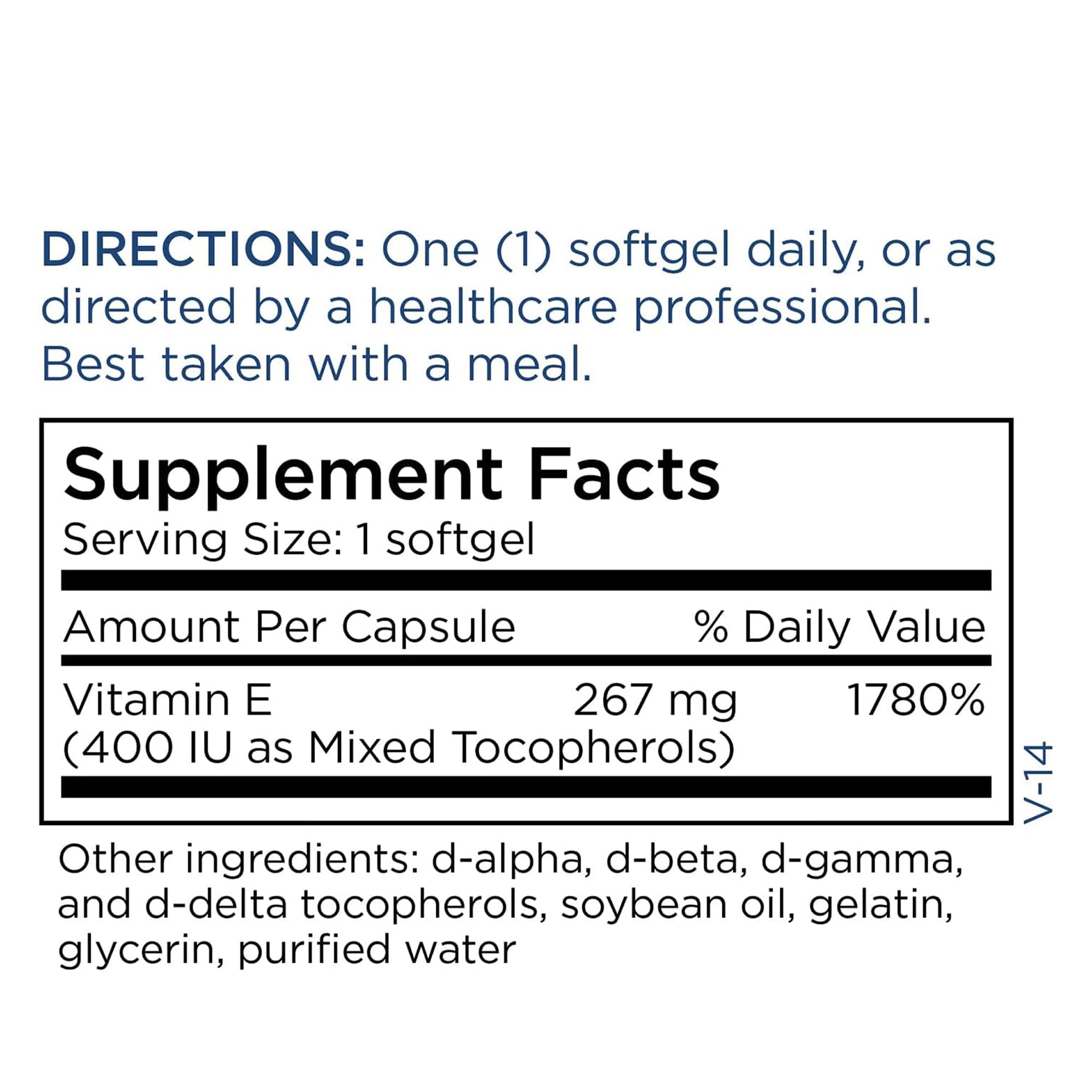 Vitamine E Metabolic Maintenance – utilisation quotidienne avec repas pour soutien potentiel d'énergie