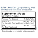 Boîte Metabolic Maintenance Zinc Picolinate ouverte montrant les gélules