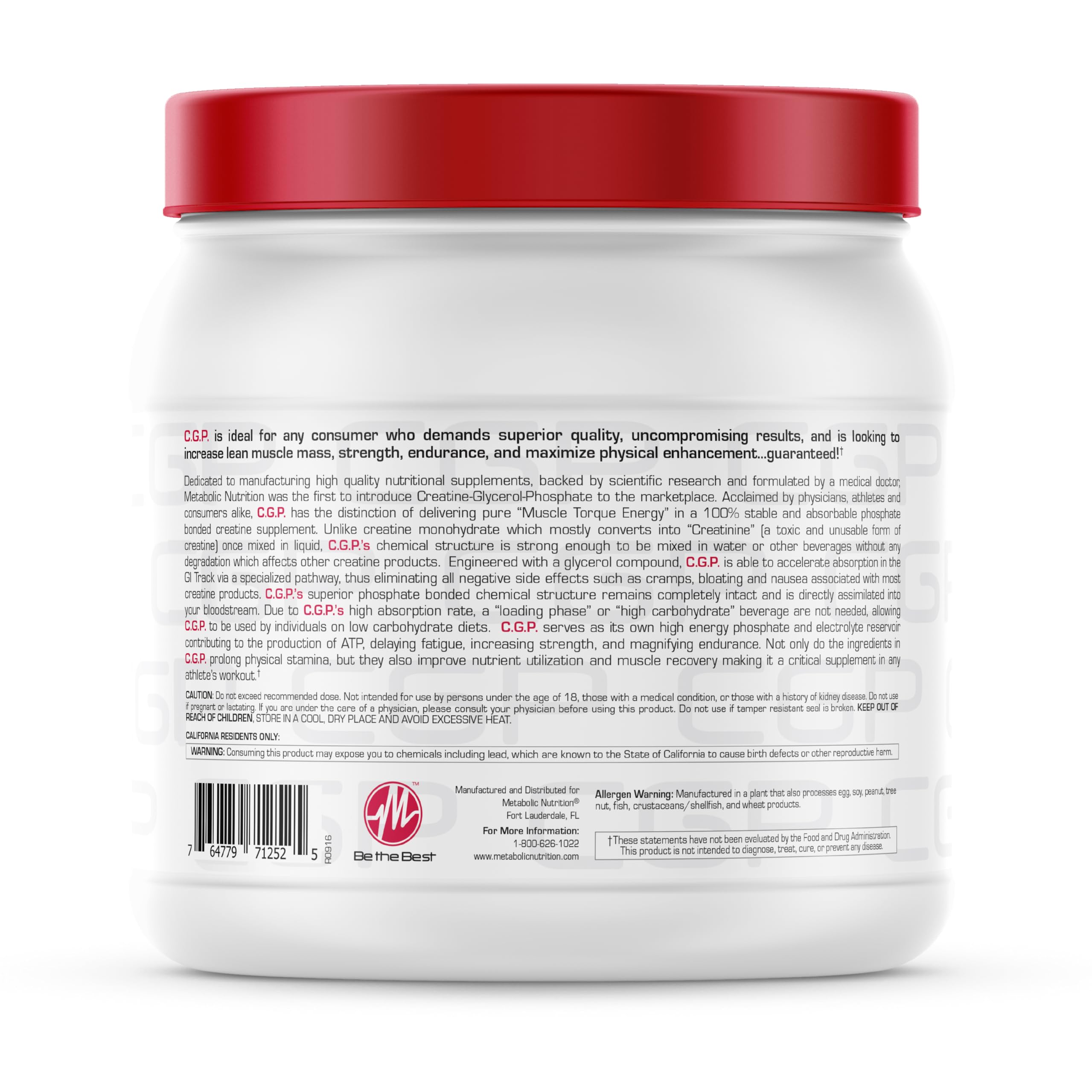 CGP en bouteille 400 g prête à mélanger rapidement avant l'effort