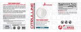 Flacon Citrulline Metabolic Nutrition transparent, pureté et dosage mis en avant.
