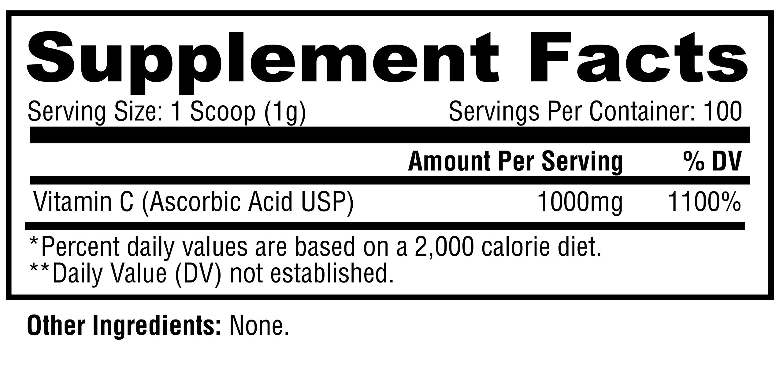 Doseur pratique pour mesurer Metabolic Nutrition Vitamine C.