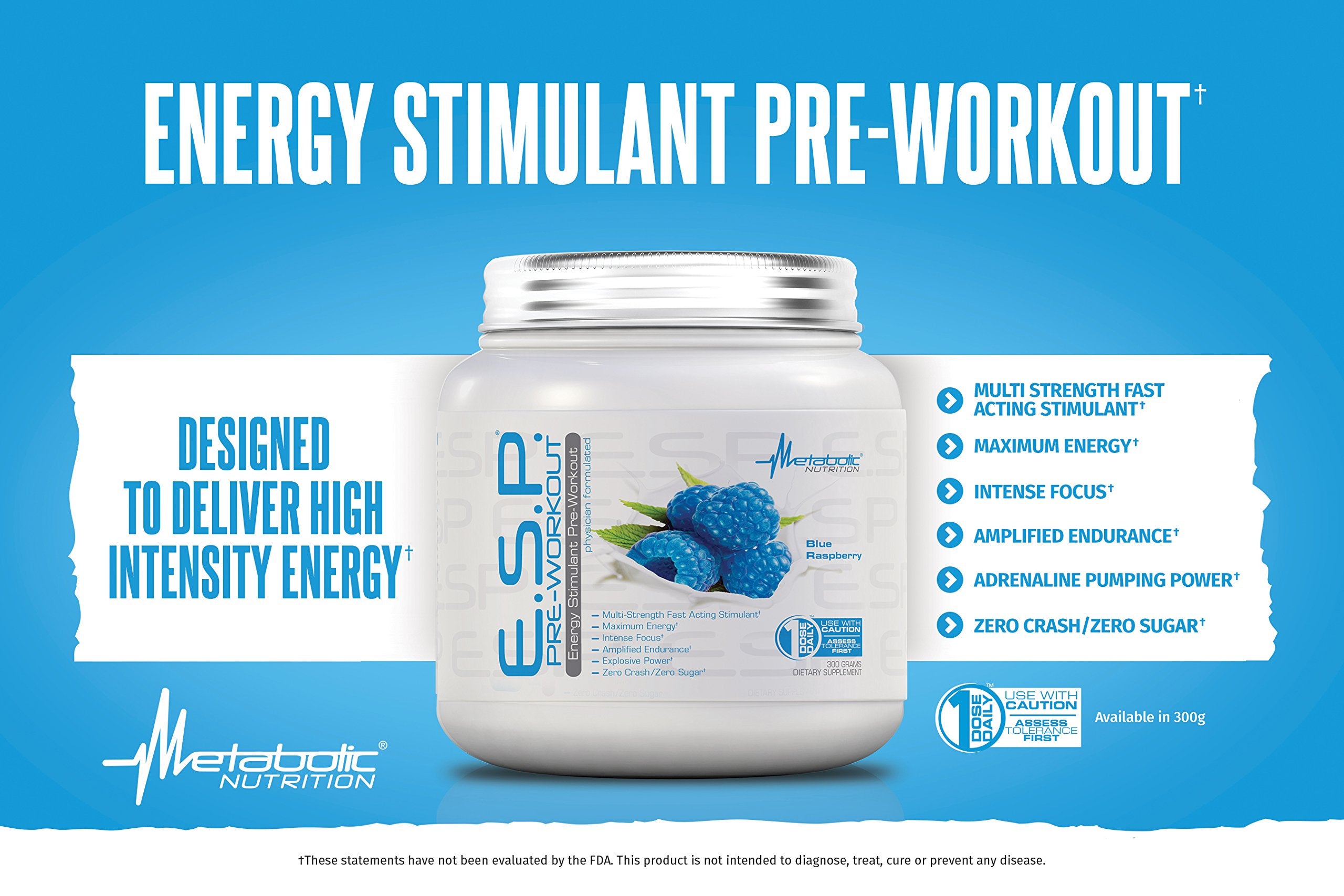 Étiquette ingrédients Metabolic Nutrition ESP montrant le profil stimulant.