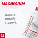 Metabolic Nutrition Magnésium 650 mg - tableau des ingrédients, profil vegan et sans OGM.