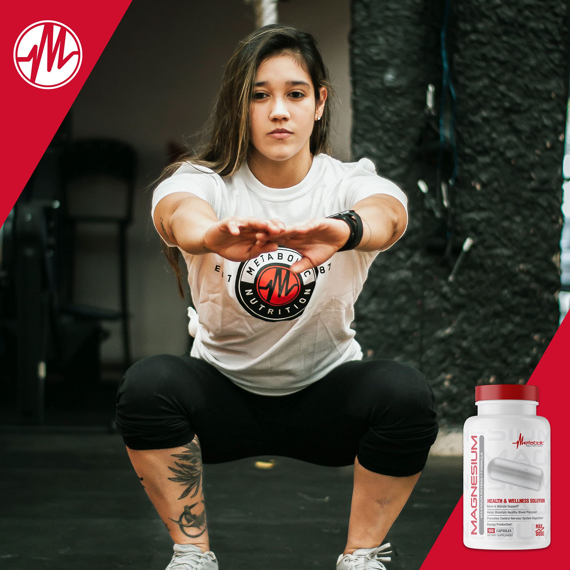 Metabolic Nutrition Magnésium 650 mg - utilisation quotidienne, capsules faciles à prendre.