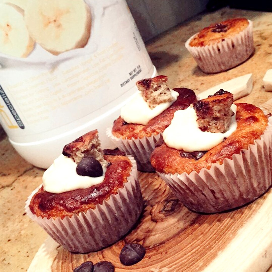 Protizyme gateau-banane — visuel banane, alternative nutritive pour petit-déjeuner.