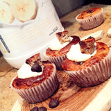 Protizyme gateau-banane — visuel banane, alternative nutritive pour petit-déjeuner.