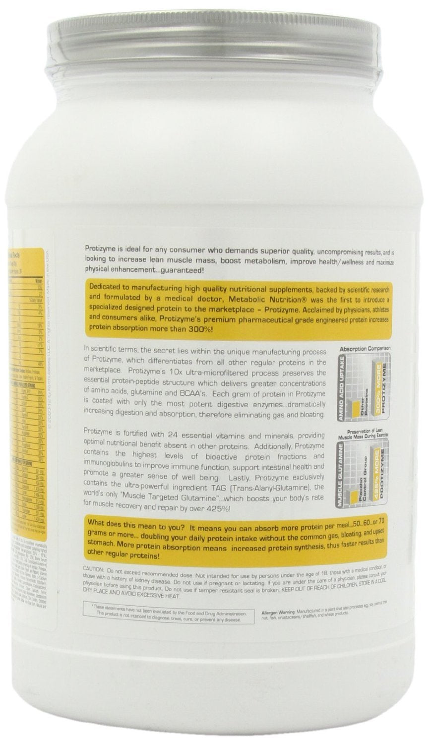 Protizyme de Metabolic Nutrition: texture crèmeuse pour une boisson protéinée riche et satisfaisante.