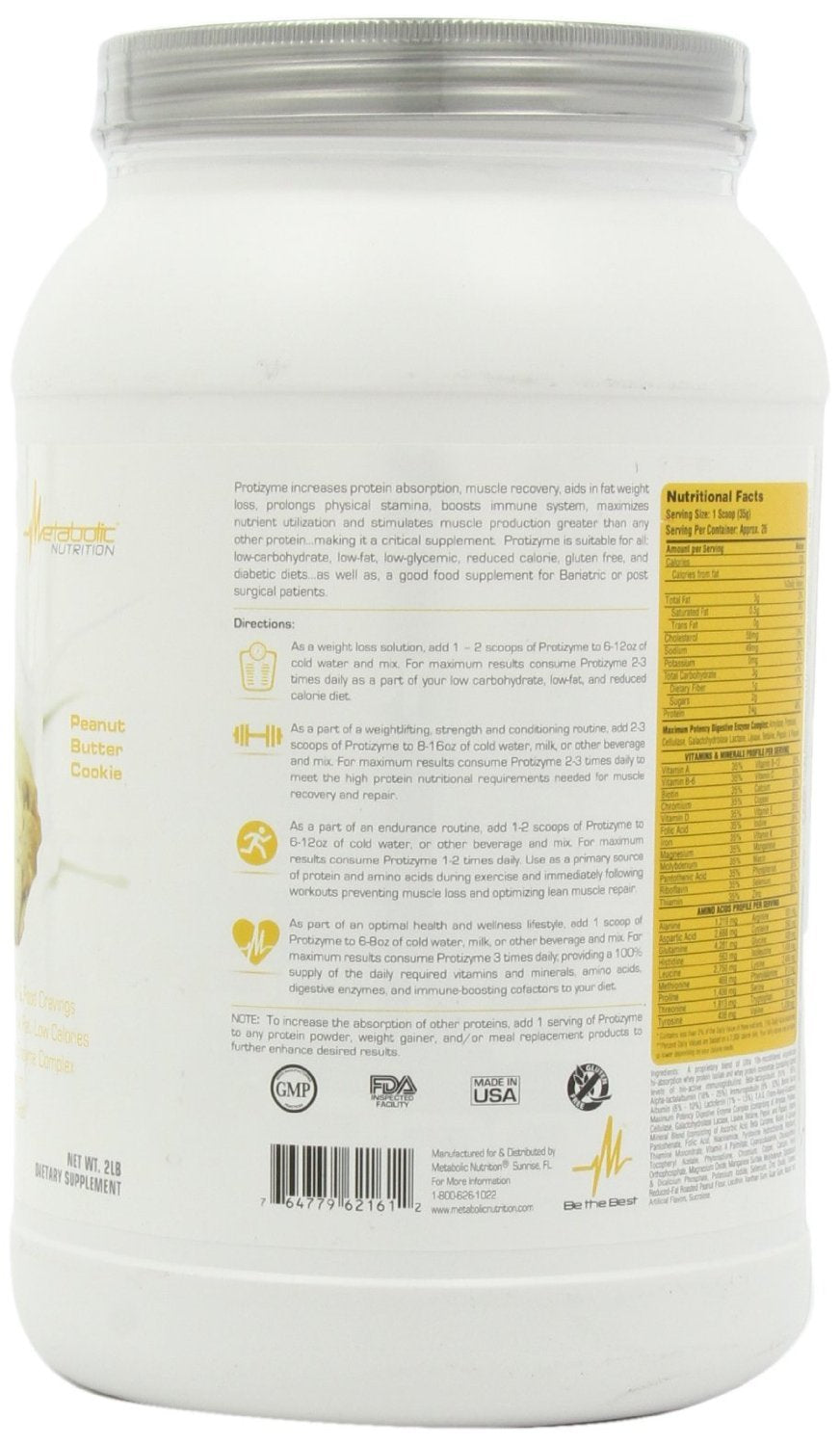 Protizyme de Metabolic Nutrition: versement précis pour préparer facilement votre boisson protéinée après l'effort.