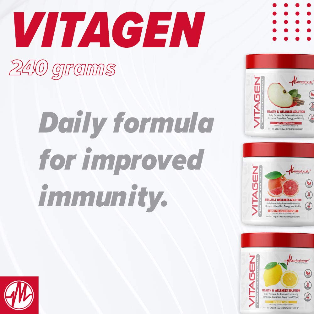 Vitagen – poudre dans un verre d'eau au cidre.