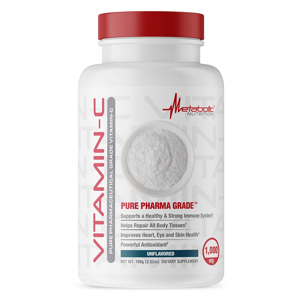 Metabolic Nutrition Vitamine C poudre 100 g, soutien potentiel du système immunitaire.