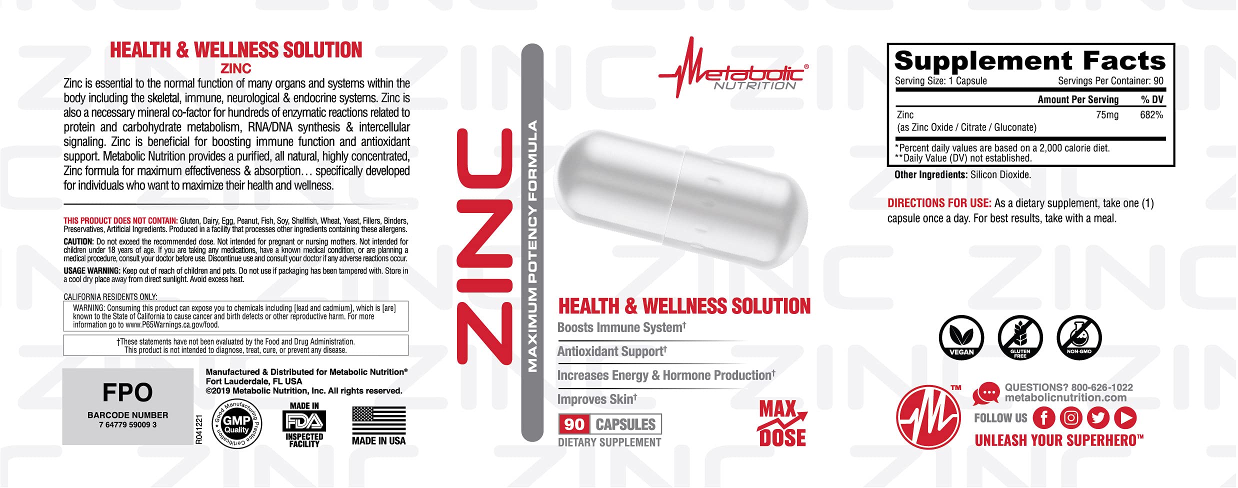 Metabolic Nutrition Zinc, image d’immunité renforcée grâce au zinc