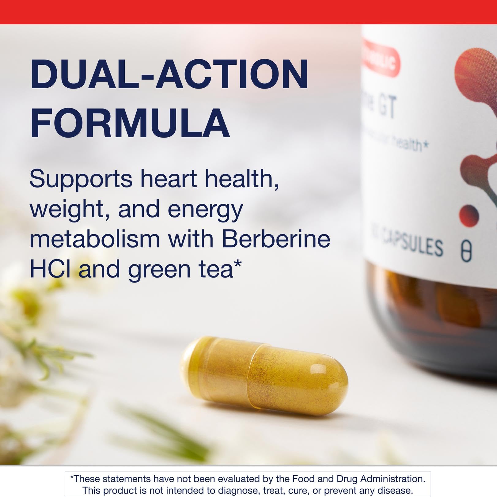 Metagenics Berberine GT, boîte dosage, format pratique pour la routine quotidienne.