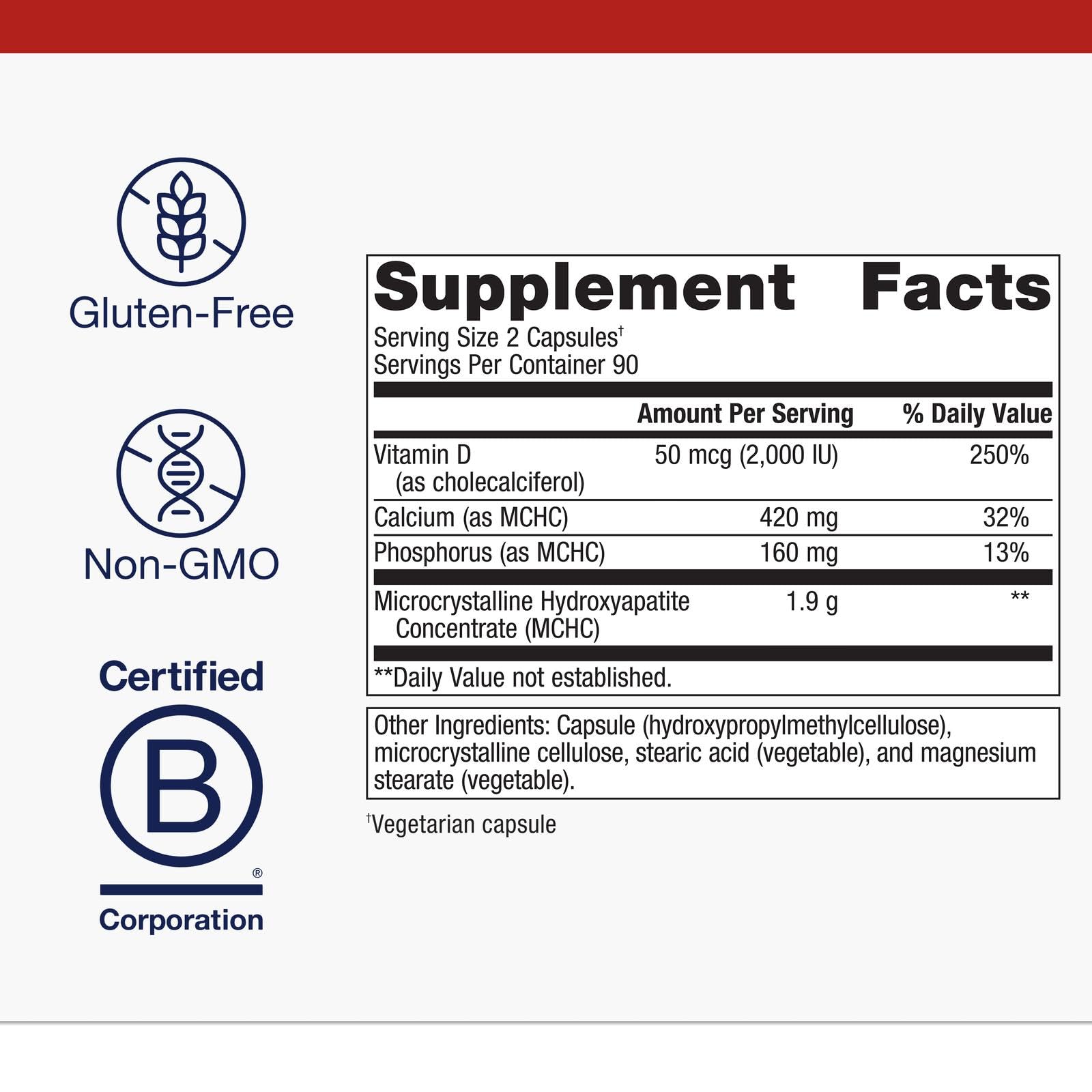 Metagenics Bone Builder Plus — capsules faciles à avaler pour un apport en calcium et vitamine D.
