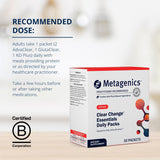 Metagenics Clear Change Quotidien gélules: apport quotidien en nutriments clés pour le bien-être digestif.