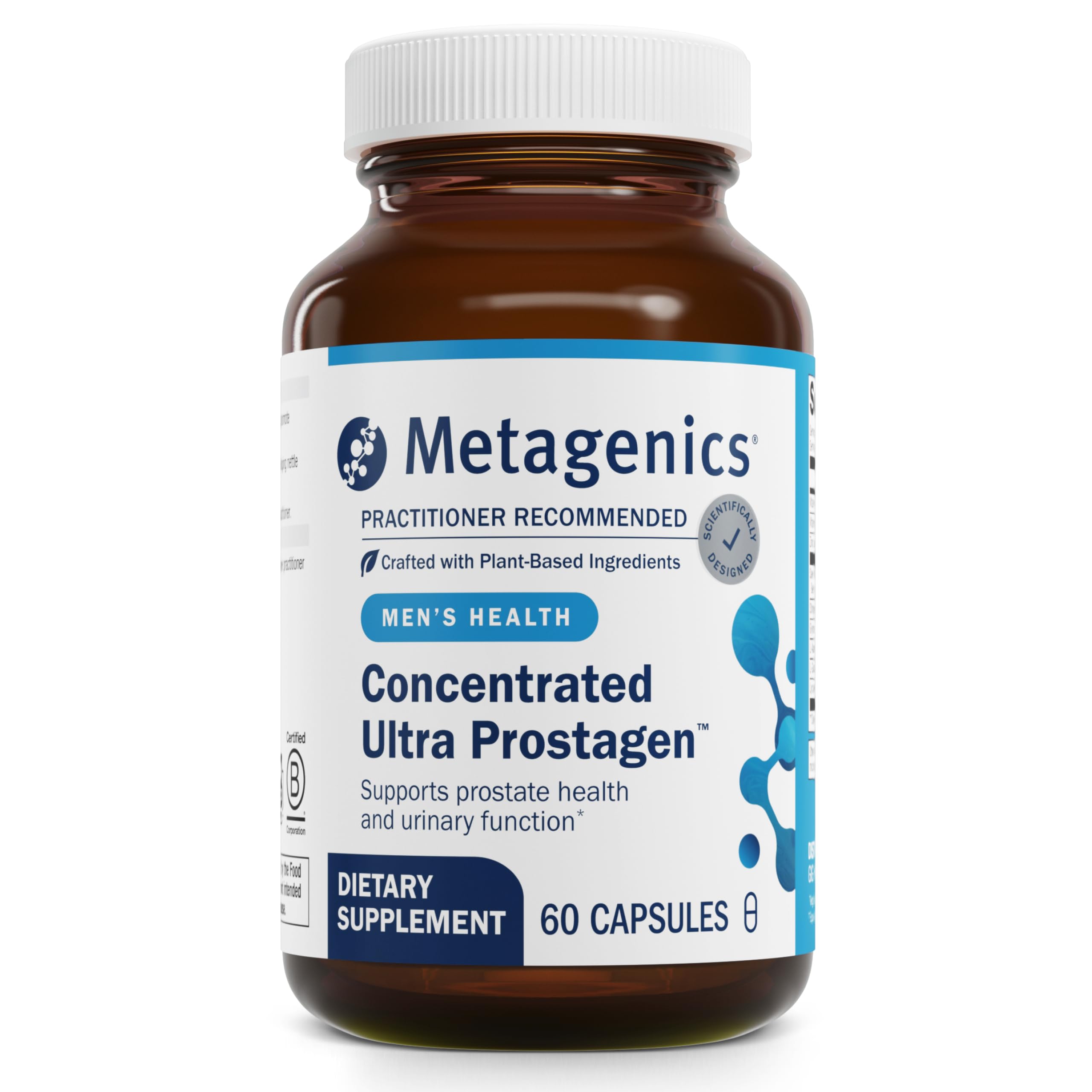 Bouteille Metagenics Prostagen: supplément quotidien pour le soutien prostatique.