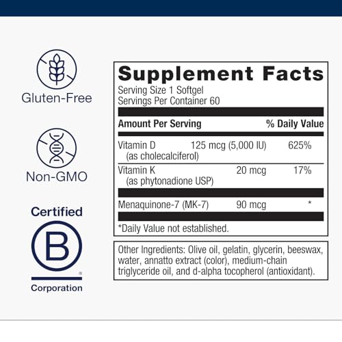 Boîte d’emballage Metagenics D3K2 prête pour le rayon.