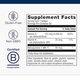Boîte d’emballage Metagenics D3K2 prête pour le rayon.