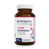 Metagenics EstroFactors – Bouteille et comprimés, soutien potentiel au métabolisme des œstrogènes.