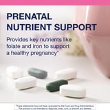 Ingrédients clés Metagenics Fem Prenatal visibles sur l'emballage.