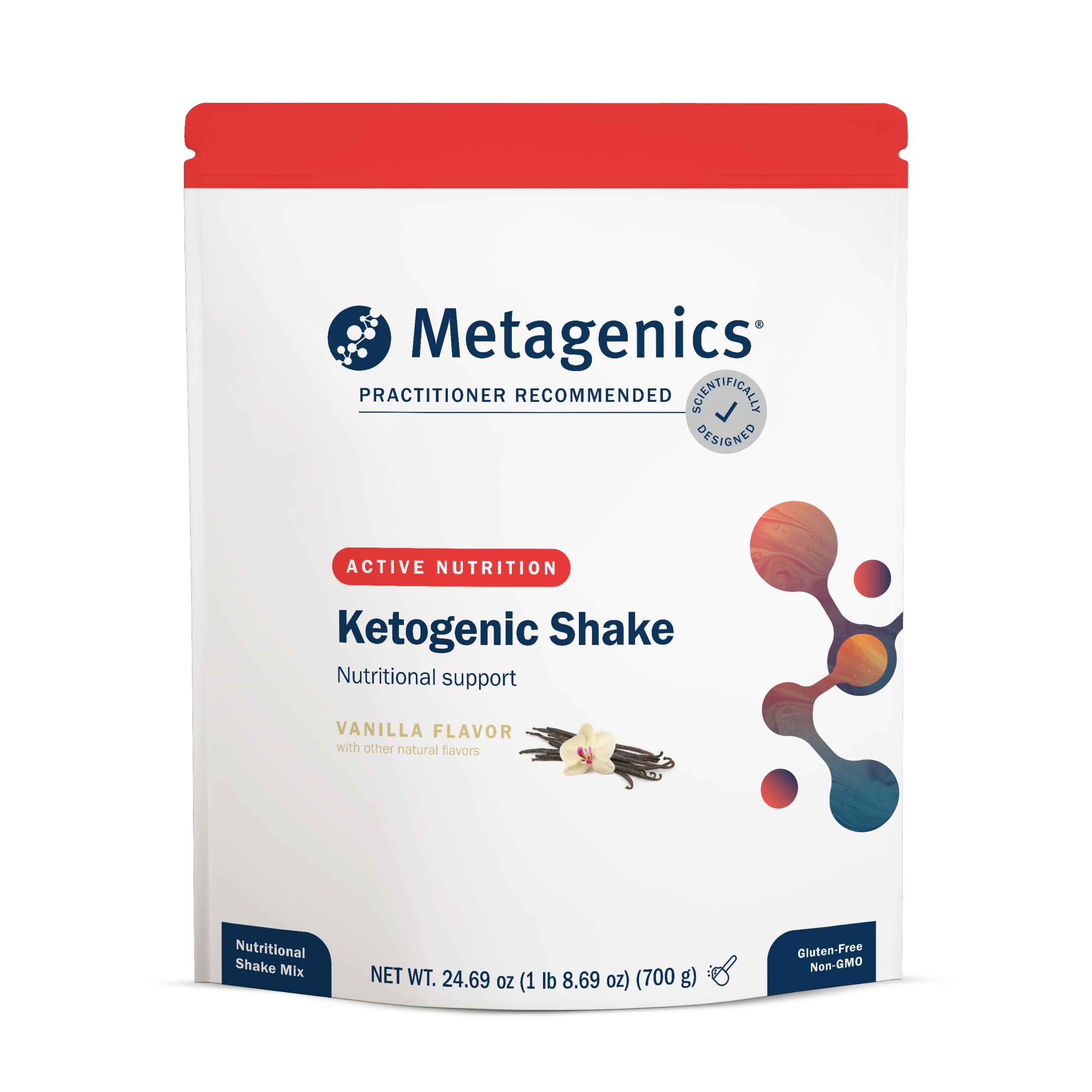 Metagenics Ketogenic Shake en bouteille vanille, parfait pour une collation céto.