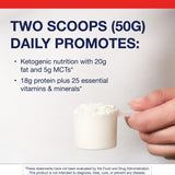 Verre vanille Metagenics Ketogenic Shake révèle une texture onctueuse et rassasiante.