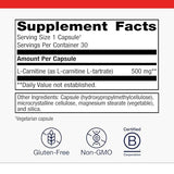 Metagenics L-Carnitine: dosage facile et capsules standardisées pour un quotidien simple.