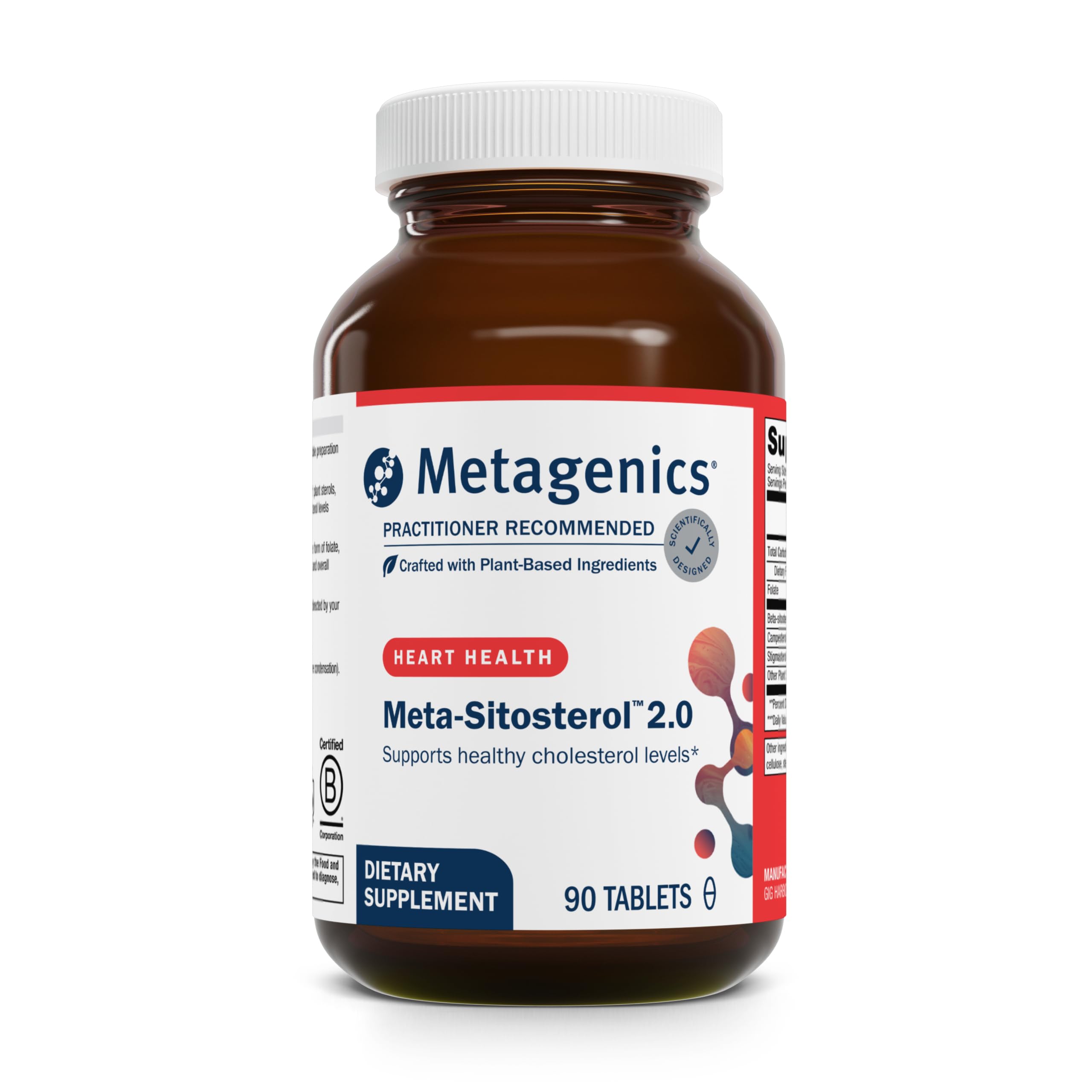 Metagenics Meta-Sitosterol 2.0: bouteille et étiquette, potentiel soutien au cholestérol