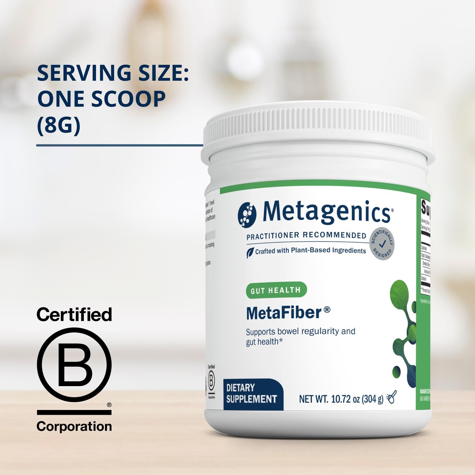 Mélange MetaFiber dans une boisson, texture lisse et homogène.