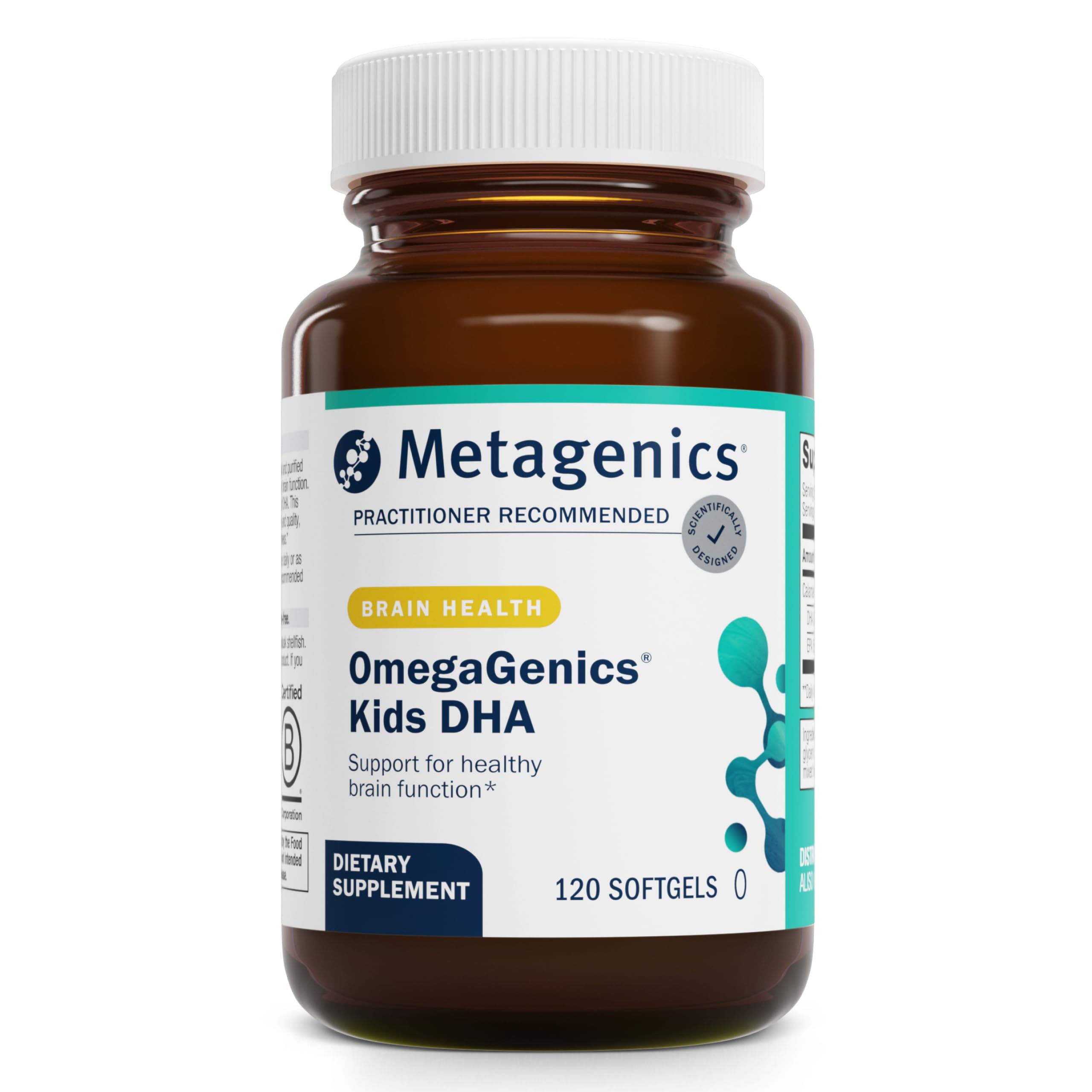 MetaKids DHA – bouteille Metagenics, dosage quotidien facile