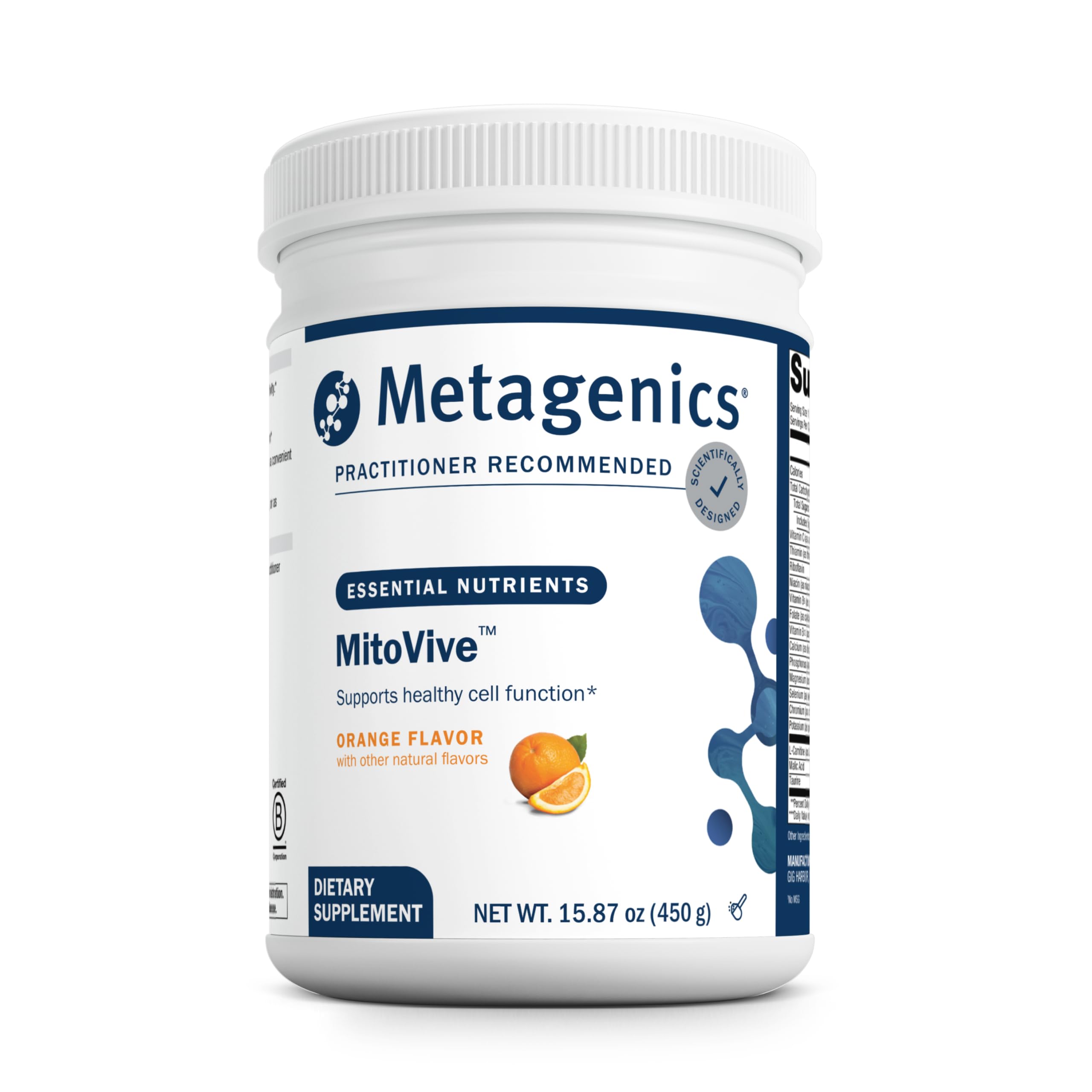 Metagenics MitoVive – bouteille pratique soutenant l'énergie quotidienne.