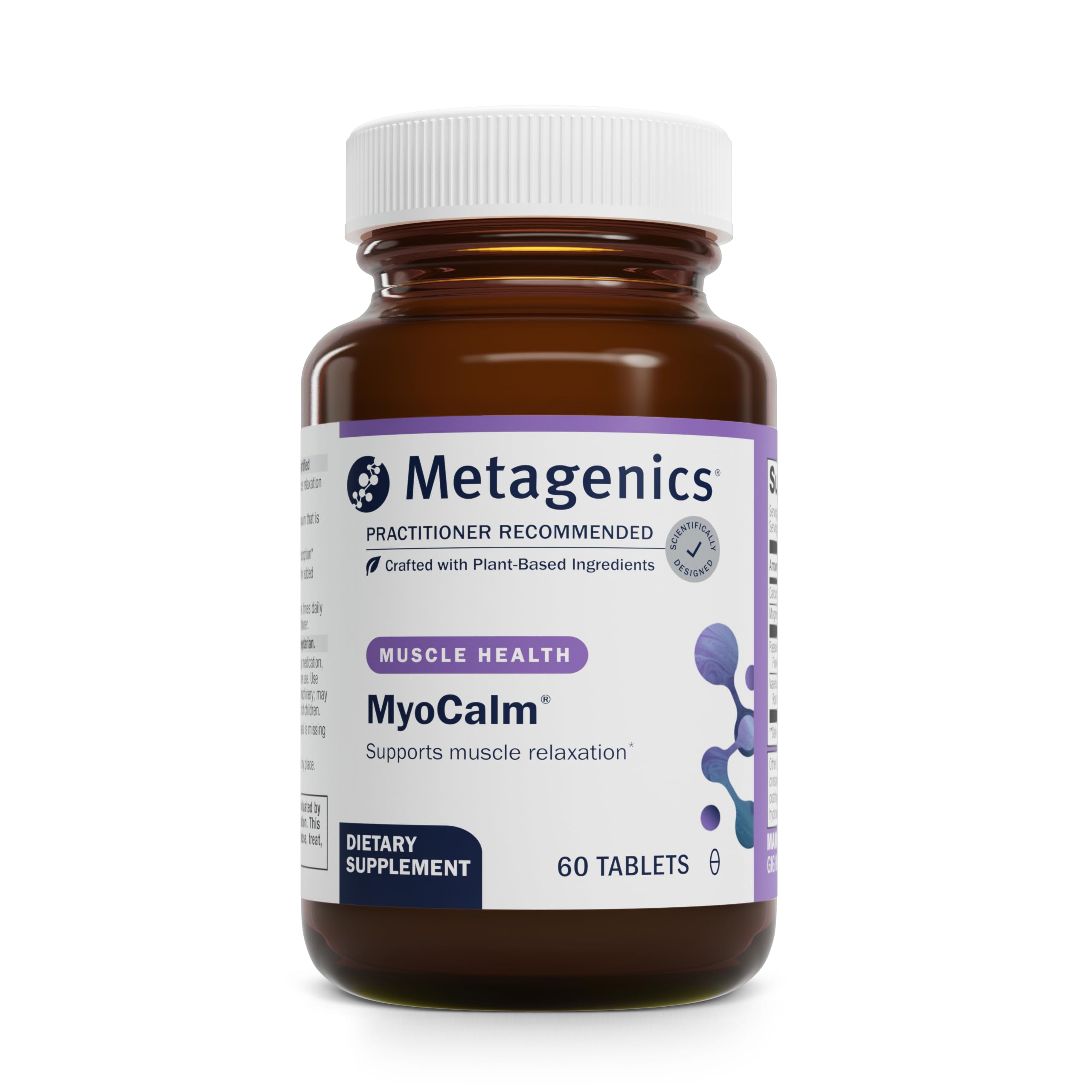 MyoCalm de Metagenics – bouteille, soutien à la relaxation musculaire au quotidien.