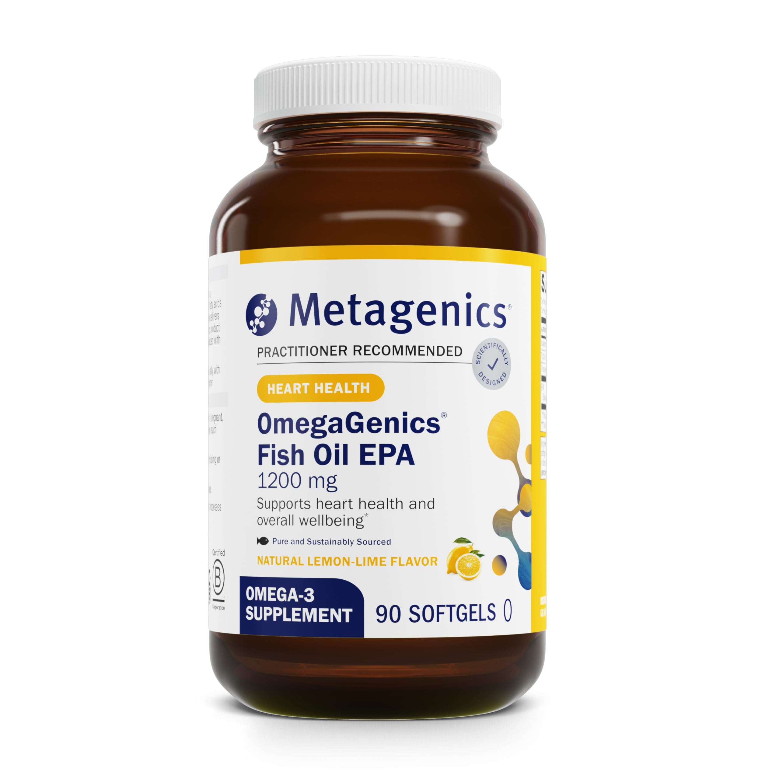 Metagenics OmegaGenics EPA1200 – bouteille de capsules, soutien potentiel du cœur