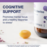 Metagenics Phosphatidylsérine – étiquette sans OGM, sans soja et sans gluten.