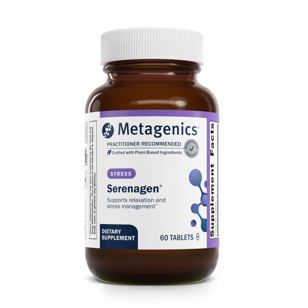Metagenics Serenagen – Bouteille de 60 tablettes, soutien du calme et de la concentration.