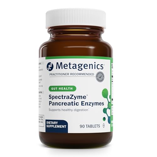 Spectrazyme Pancreatic Enzymes en bouteille, soutien potentiel à la digestion des protéines et des graisses