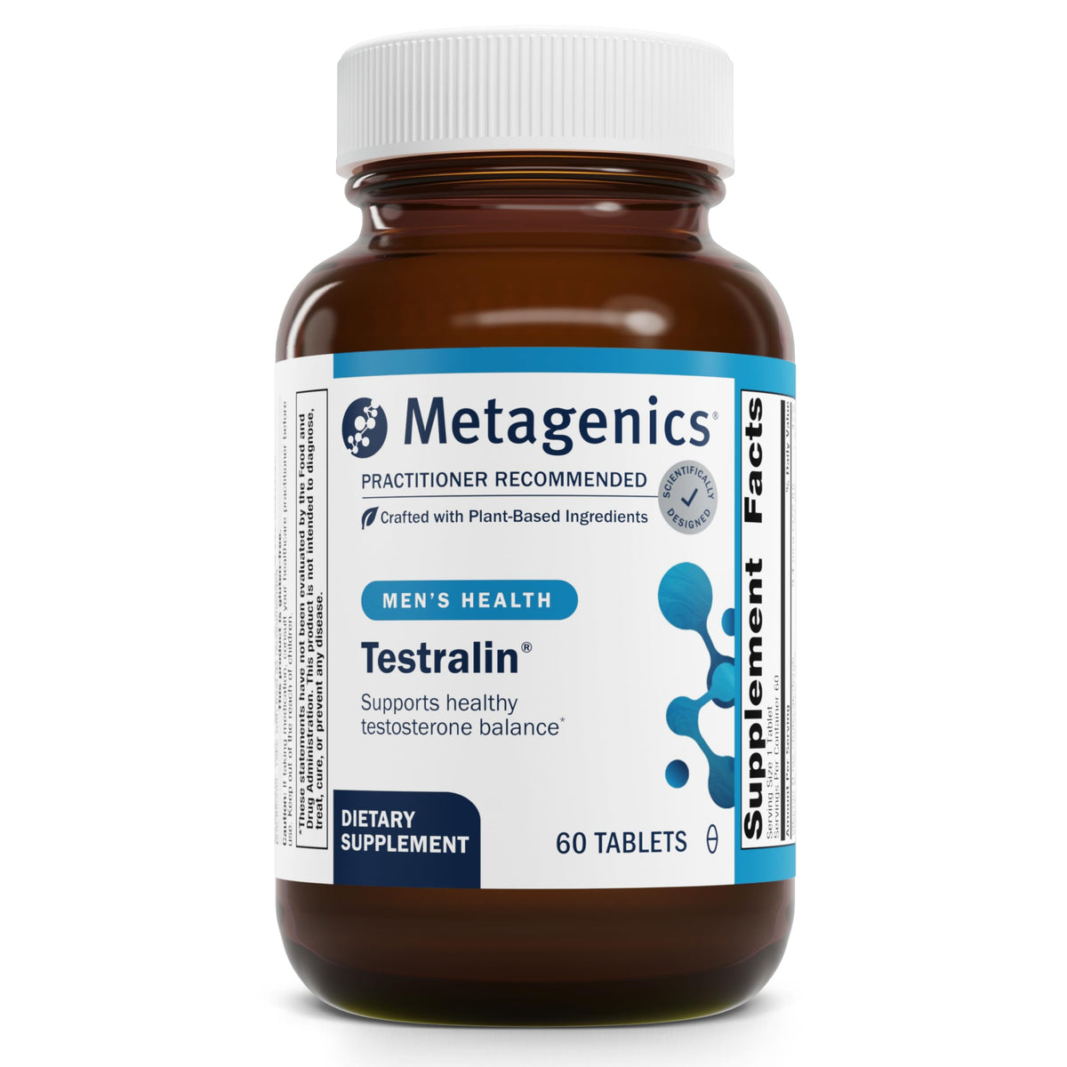 Metagenics Testralin, bouteille 60 comprimés prête à l'emploi pour l'énergie et l'équilibre hormonal.