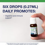 Flacon Metagenics UltraFlora Baby Probiotic avec bouchon doseur en action