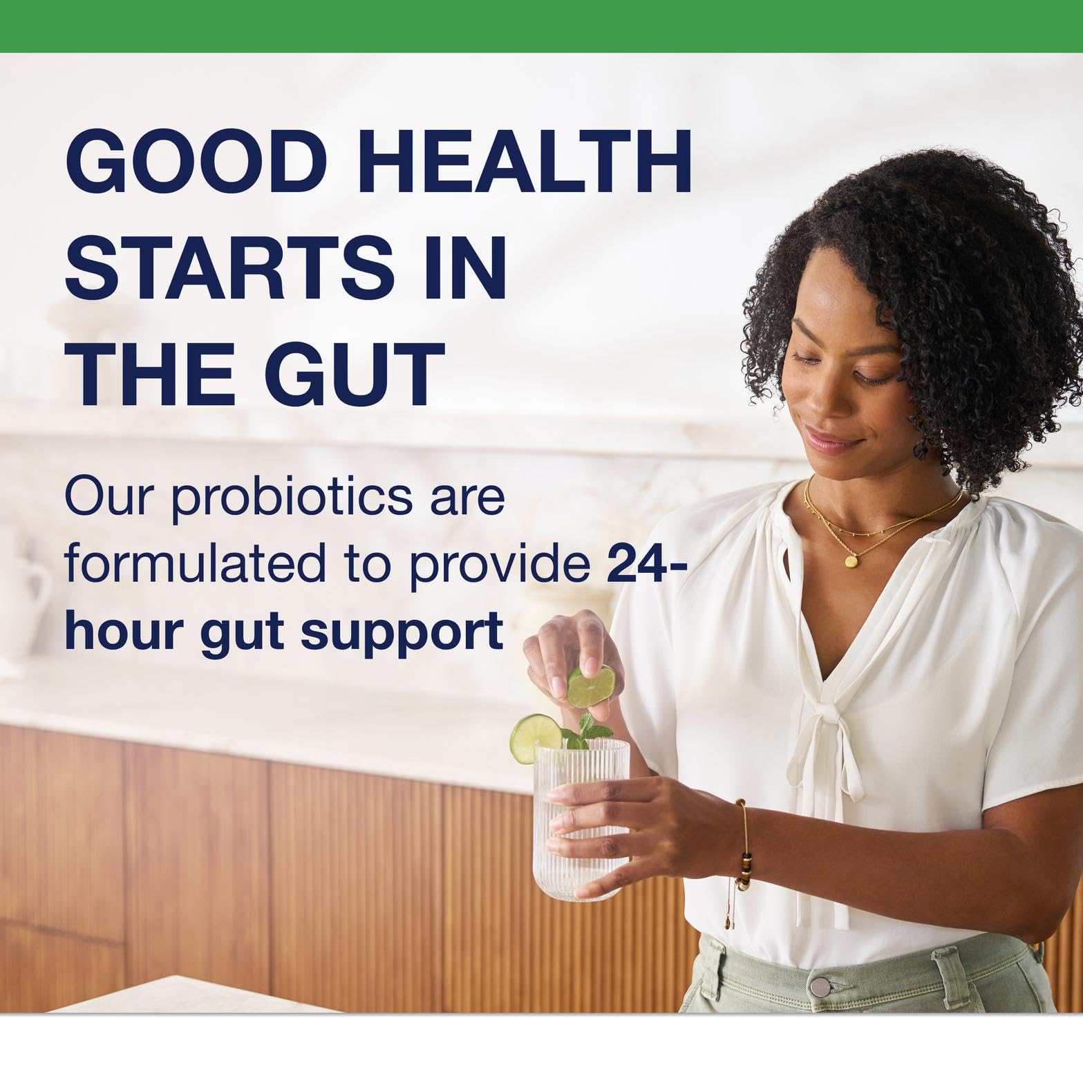 Metagenics UltraFlora IB Probiotic – packaging indiquant sans OGM et sans gluten