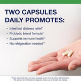 Metagenics UltraFlora Intensive Care, etiquette visible, informations claires sur le dosage des capsules.
