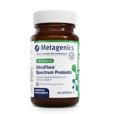 Metagenics UltraFlora Spectrum — bouteille montrant le flacon pratique et stable pour usage quotidien