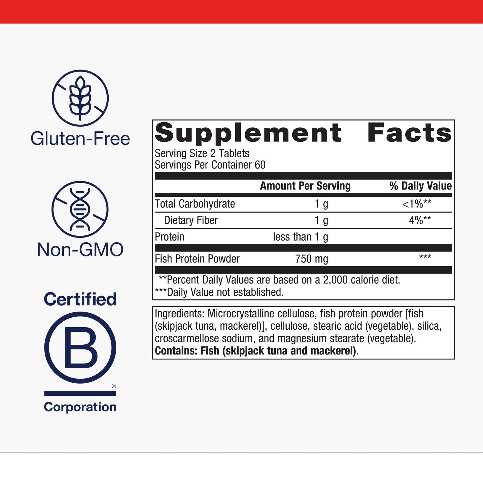 Ingrédients à base de peptides de poisson bonito, formulation naturelle et riche en protéines.