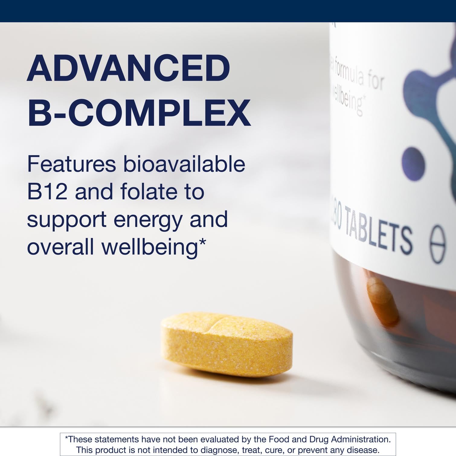 Ingrédients Metagenics vitamine-b-complexe, vitamines B actives et folate pour un soutien quotidien potentiel.