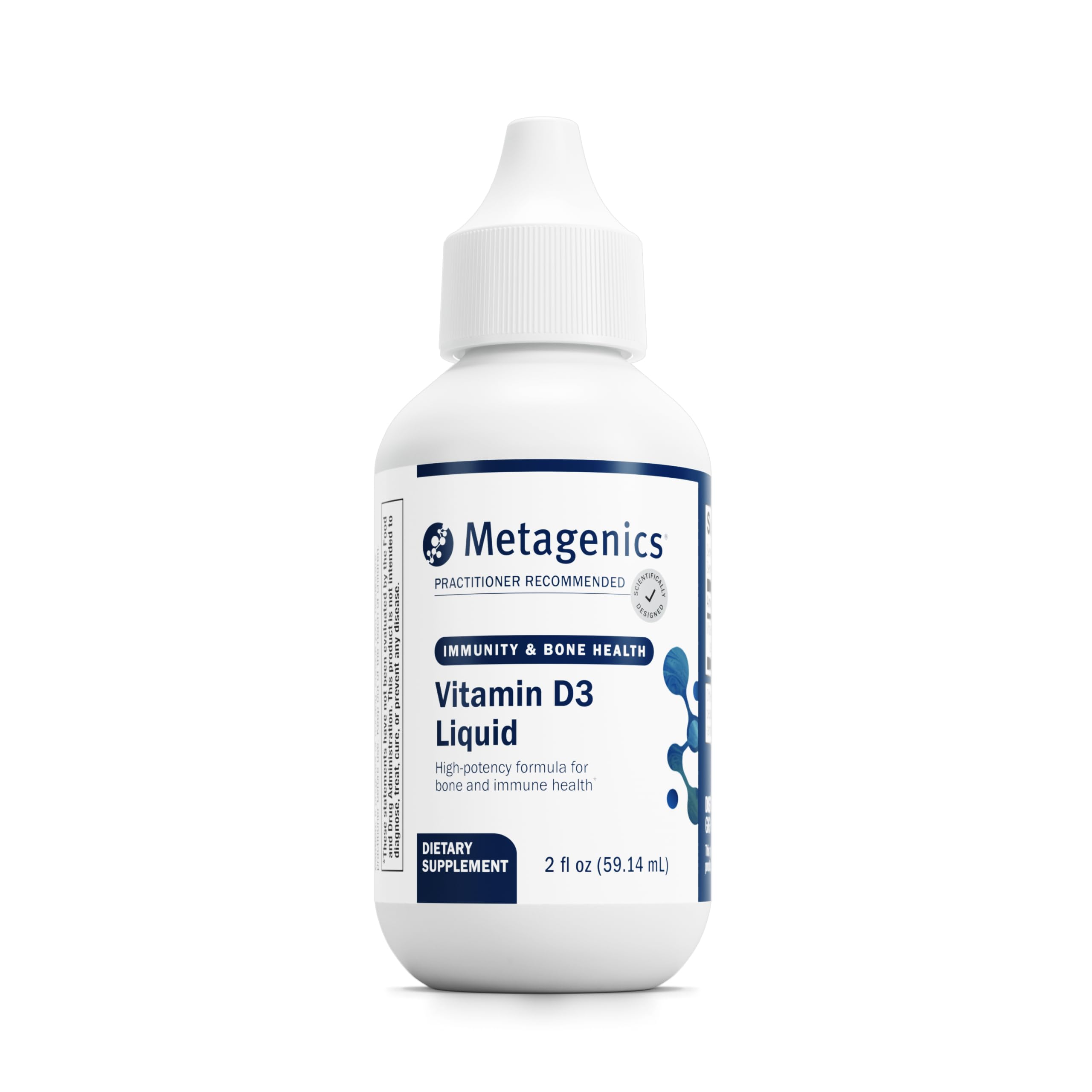 Metagenics Vitamin D3 Liquide, flacon, absorption élevée pour les os.