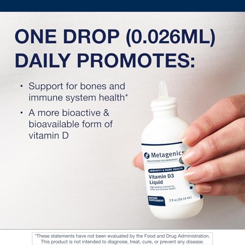 Metagenics Vitamin D3 Liquide, compte-gouttes pour doses flexibles.