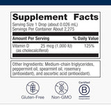 Metagenics Vitamin D3 Liquide, flacon pratique pour la santé des os.